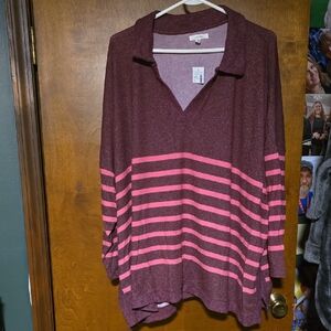 Maurices V-Neck Sweater - Pink and Purple